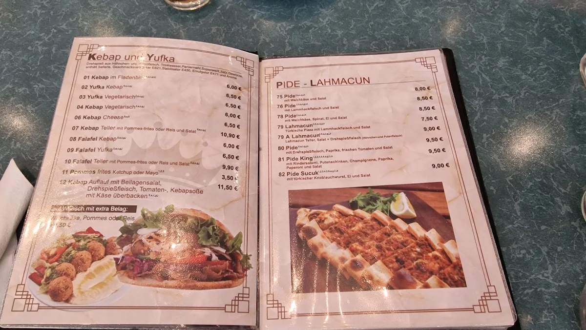 Speisekarte, King Pizzeria & Kebabhaus