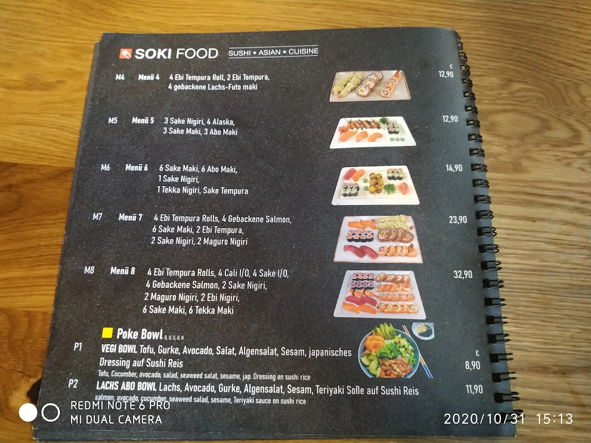 Speisekarte, SOKI FOOD
