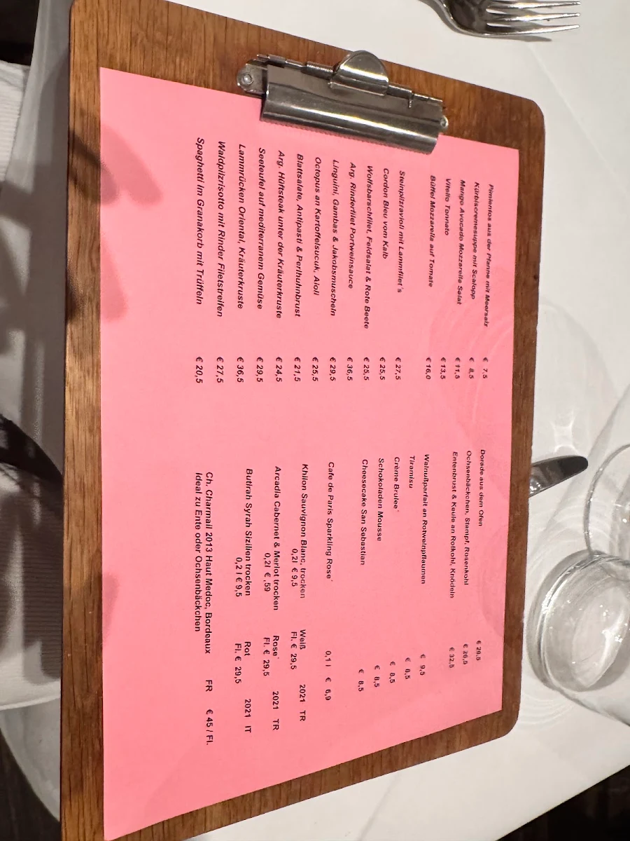 Speisekarte, Mediterran Delikate Restaurant