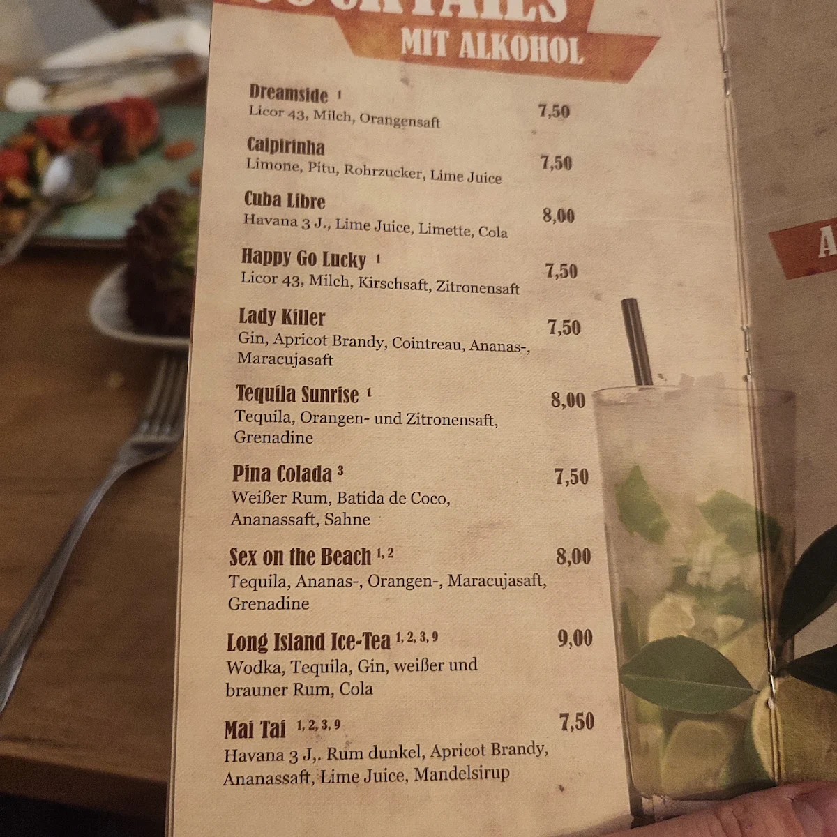 Speisekarte, Roadhouse Schneiderkrug