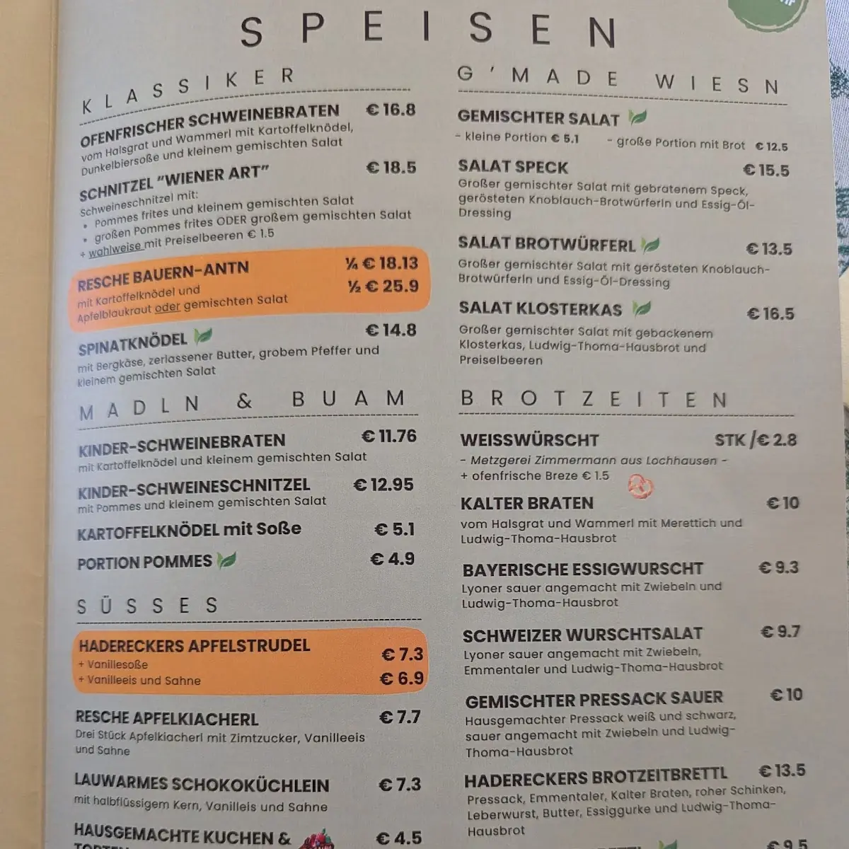 Speisekarte photo 1