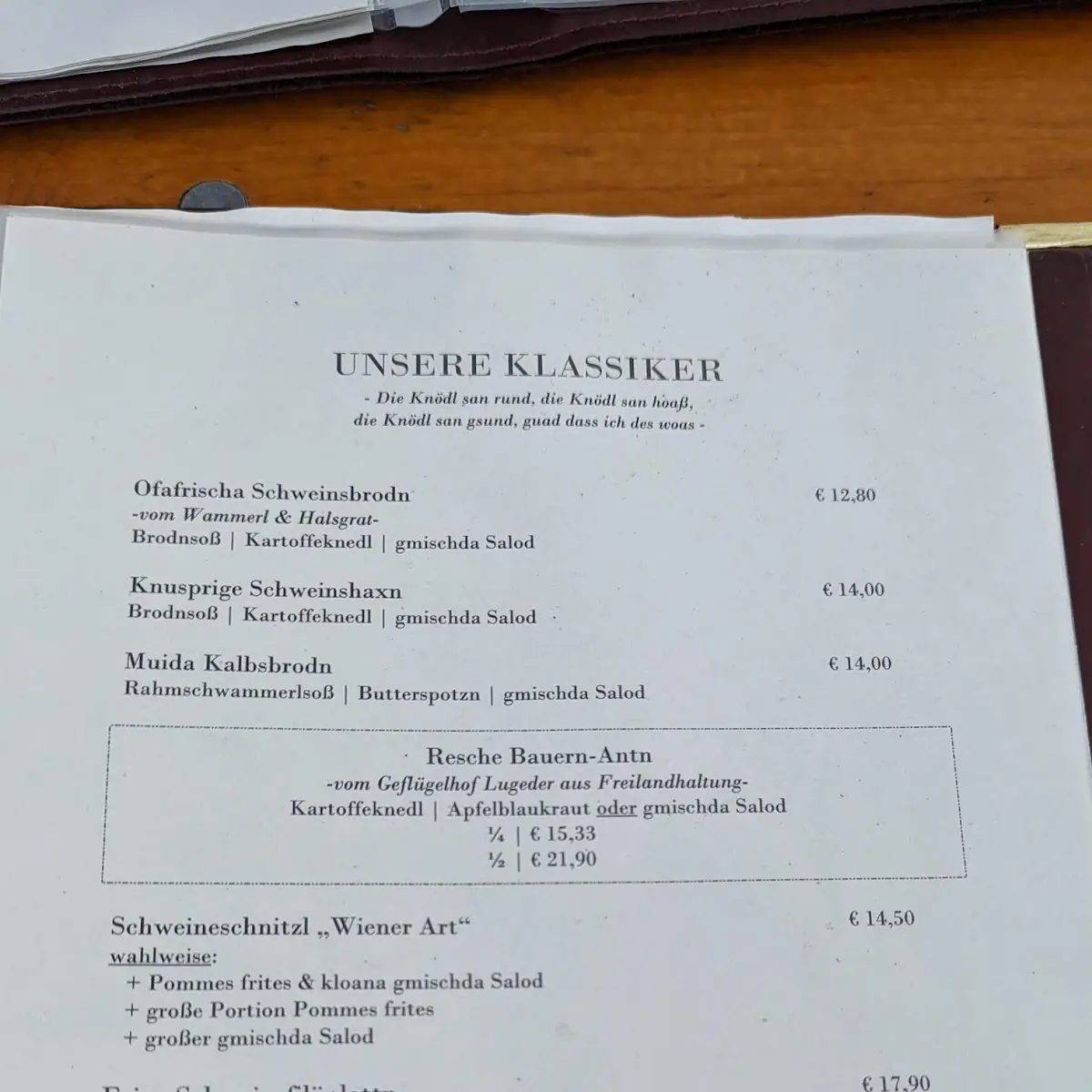 Speisekarte photo 2