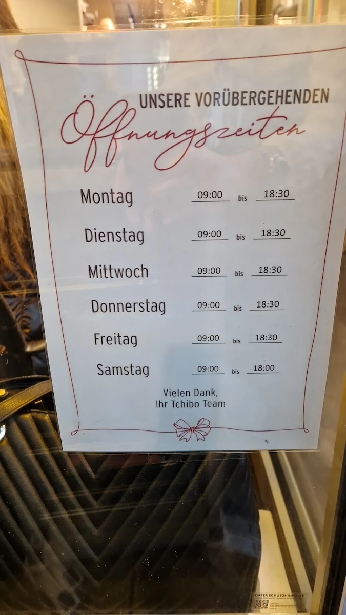 Speisekarte, Tchibo Filiale