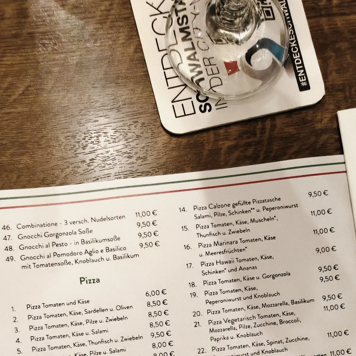Speisekarte, Pizzeria D'Angella Antonio