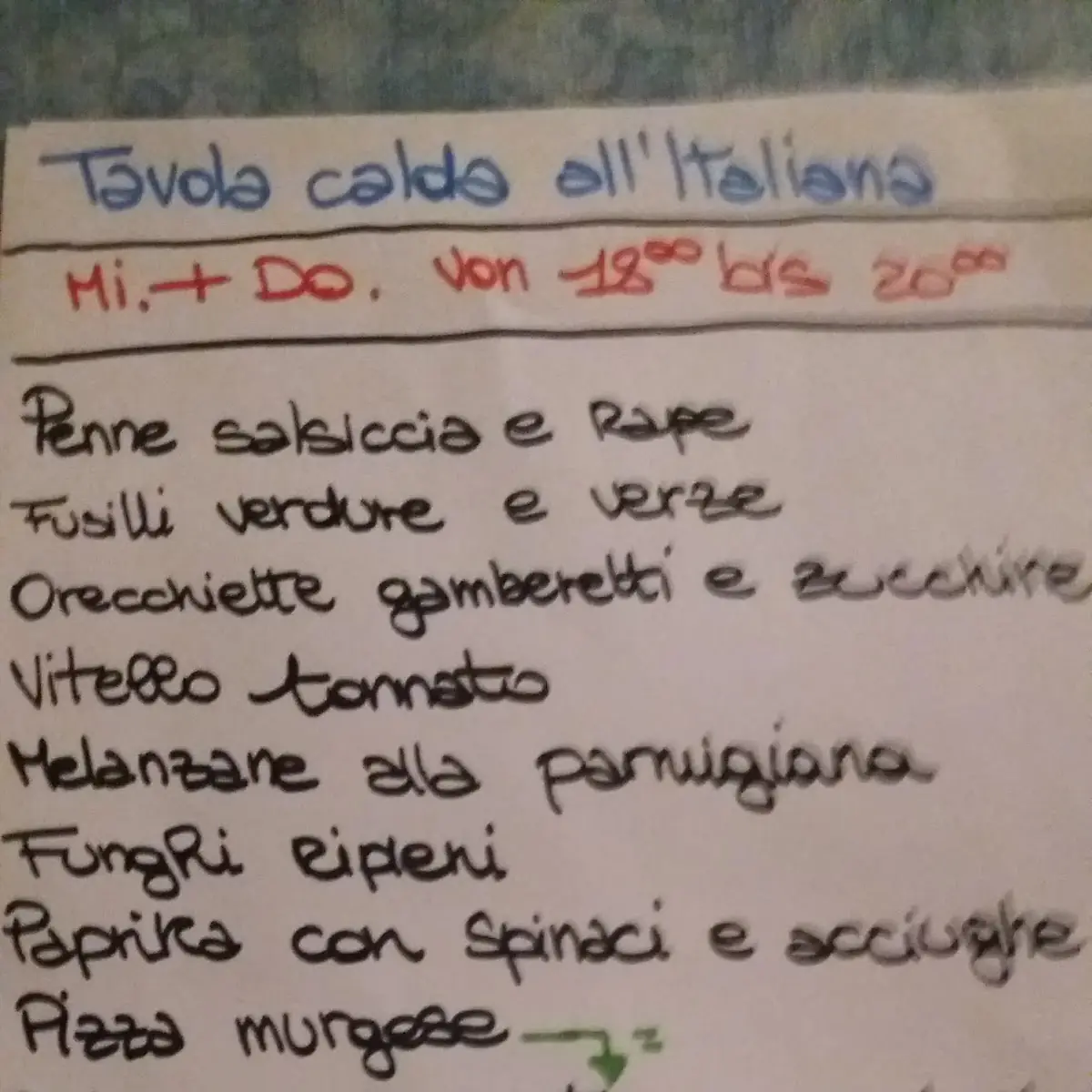 Speisekarte, Pizzeria D'Angella Antonio