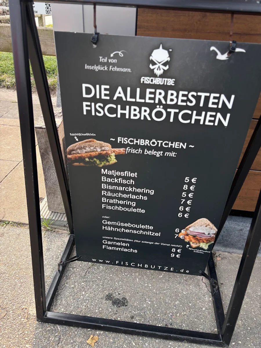 Speisekarte, Fischbutze Fehmarn | Fischbrötchen am Meeschendorfer Strand