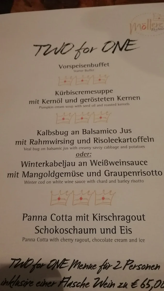 Speisekarte, Möllers Restaurant - Hotel Salischer Hof