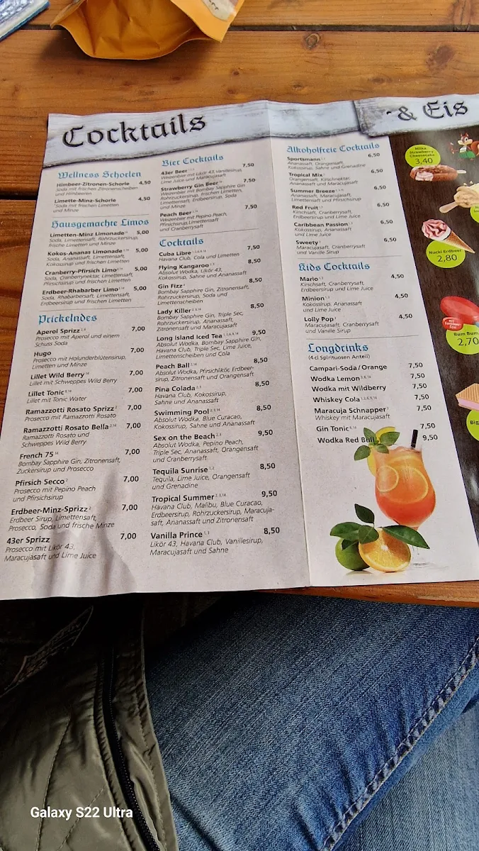 Speisekarte, PETERS Alm mit großem Biergarten