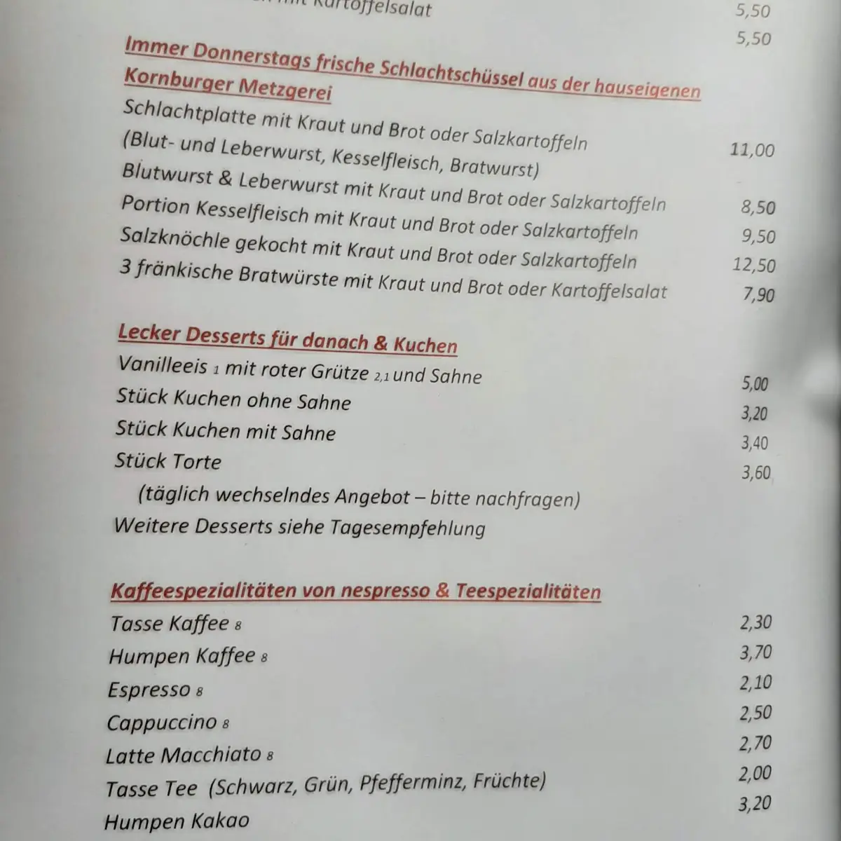 Speisekarte photo 9