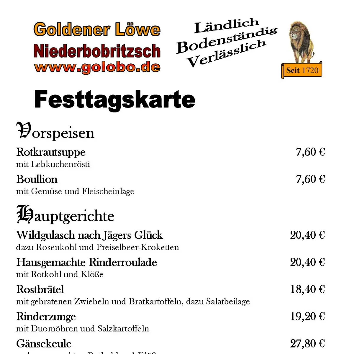 Speisekarte photo 1