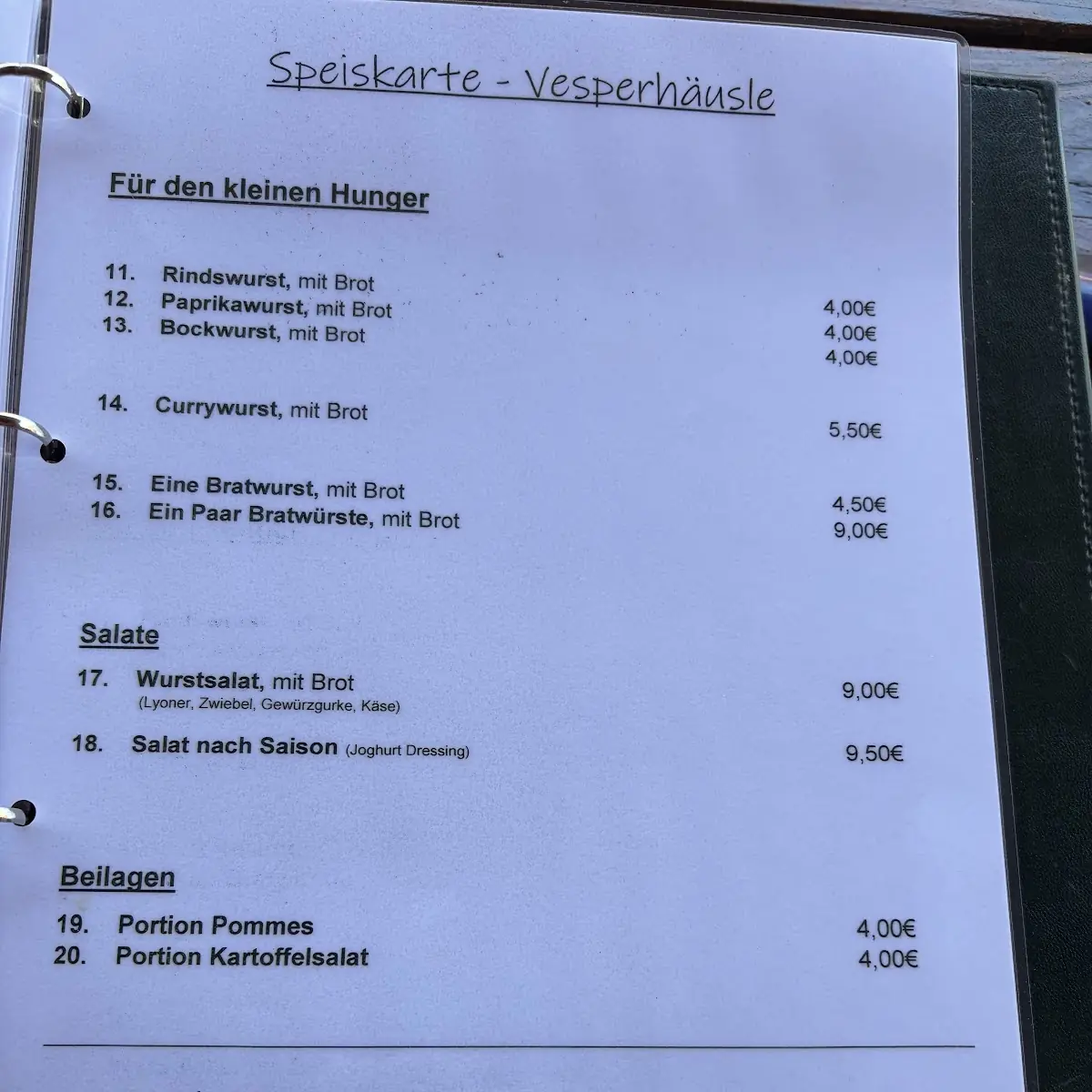 Speisekarte photo 4