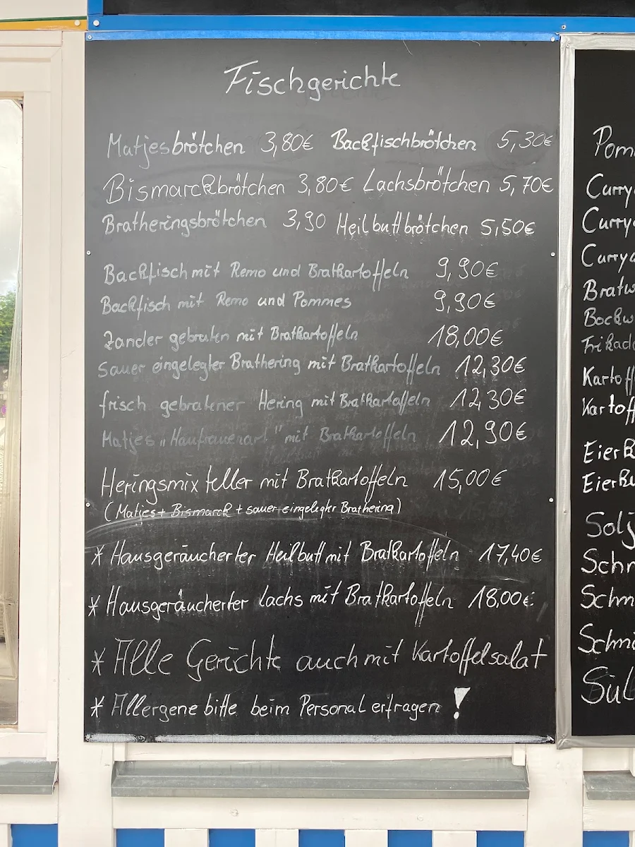 Speisekarte, Imbiss Ostender Tor