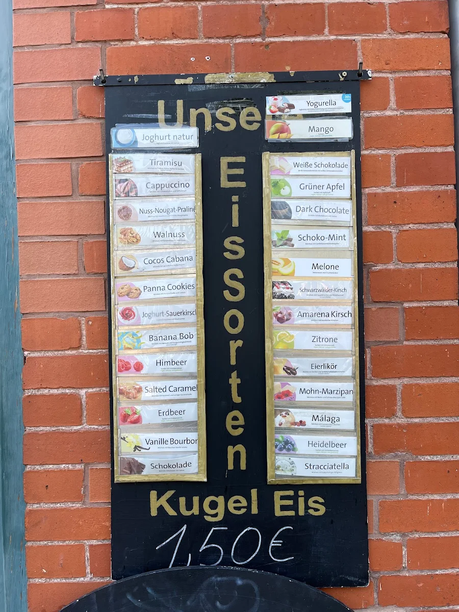 Speisekarte, Eiscafé Sansi