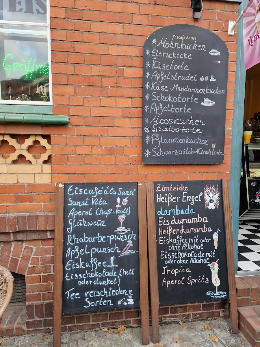 Speisekarte, Eiscafé Sansi