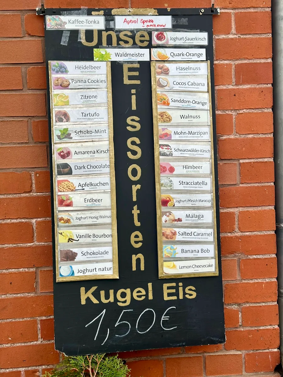Speisekarte, Eiscafé Sansi