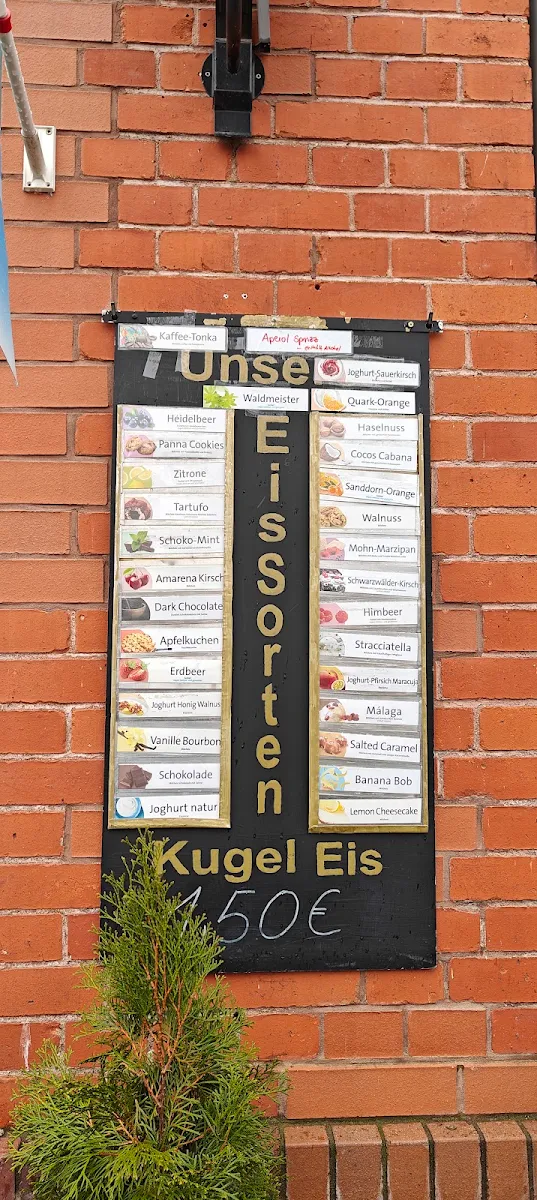 Speisekarte, Eiscafé Sansi
