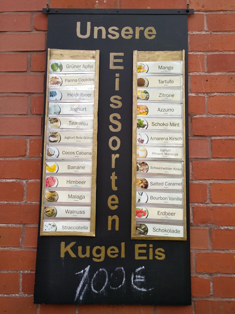 Speisekarte, Eiscafé Sansi