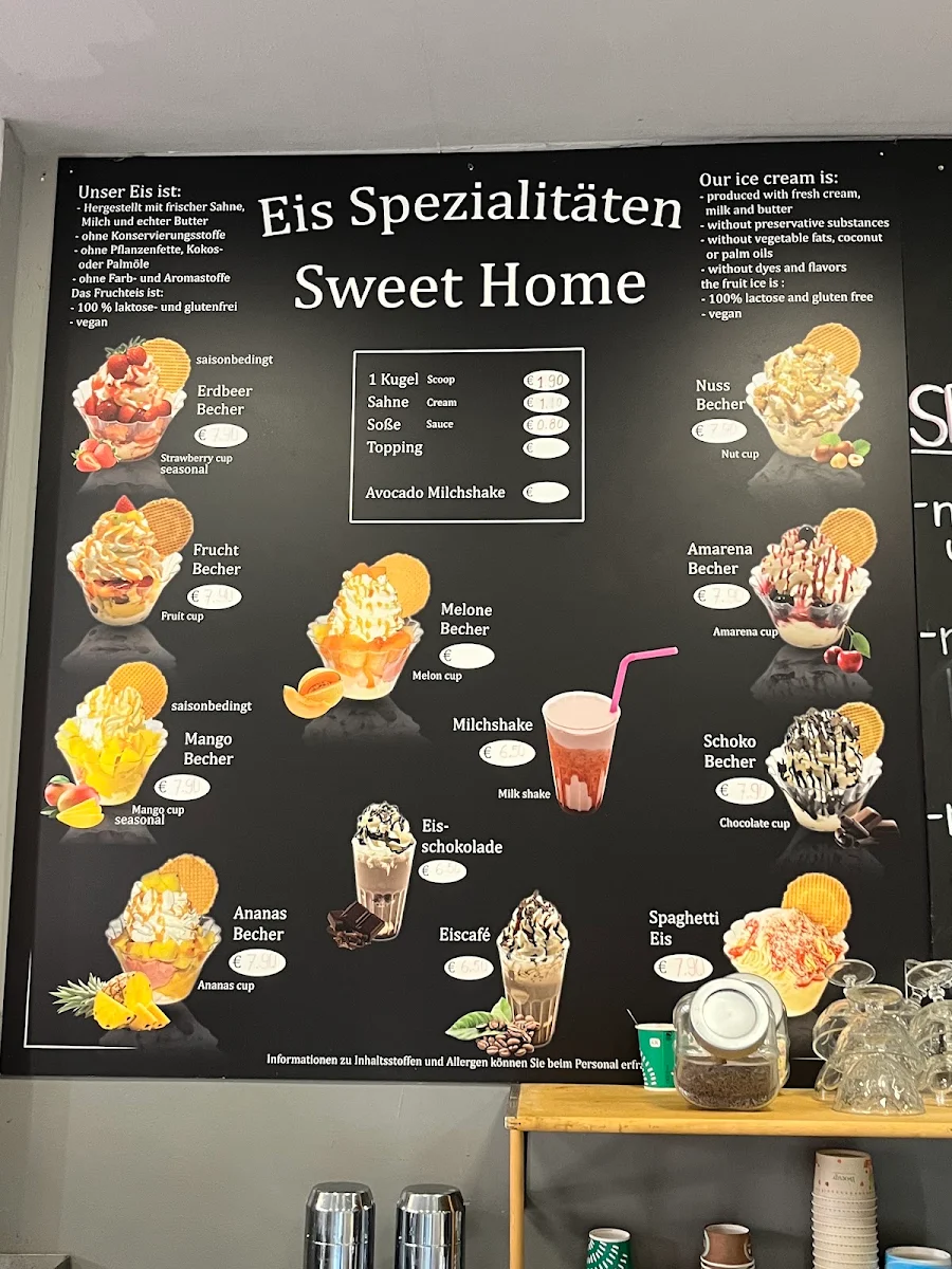 Speisekarte, Sweet Home Café