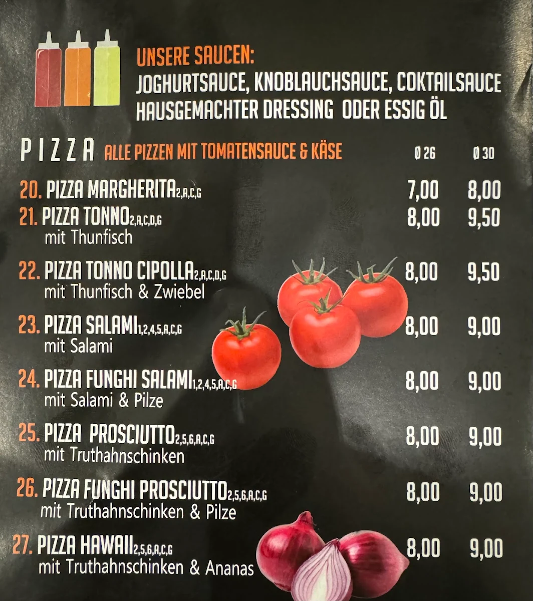 Speisekarte, Alanya Pizza & Grillhaus