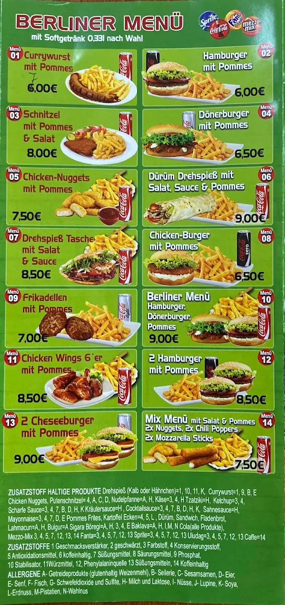 Speisekarte, Berlin Döner