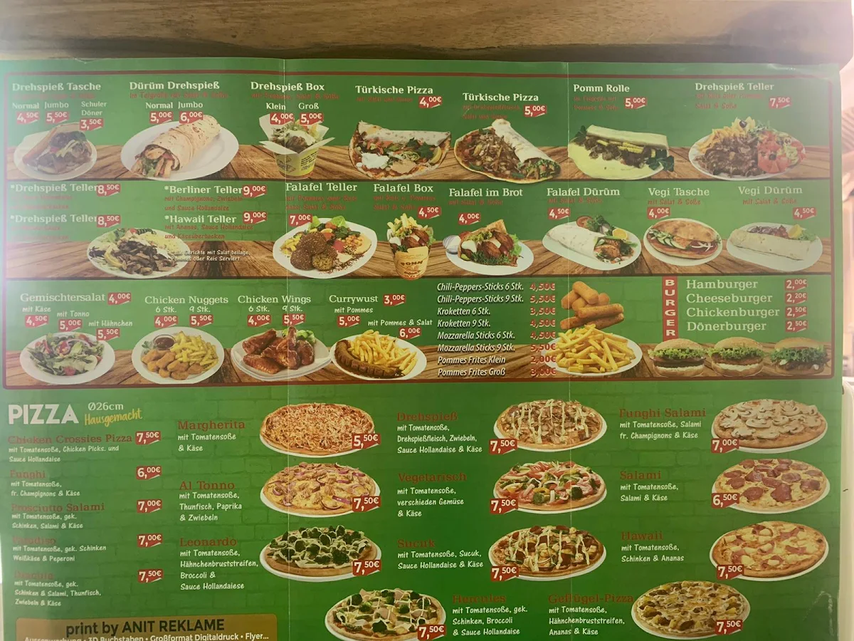 Speisekarte, Berlin Döner
