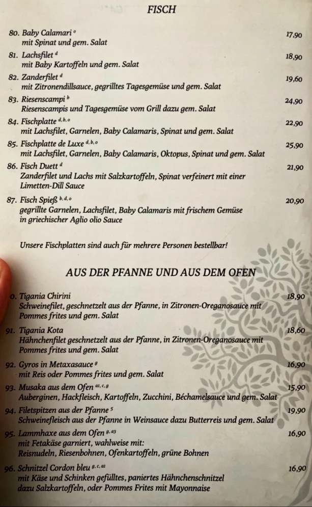 Speisekarte photo 2
