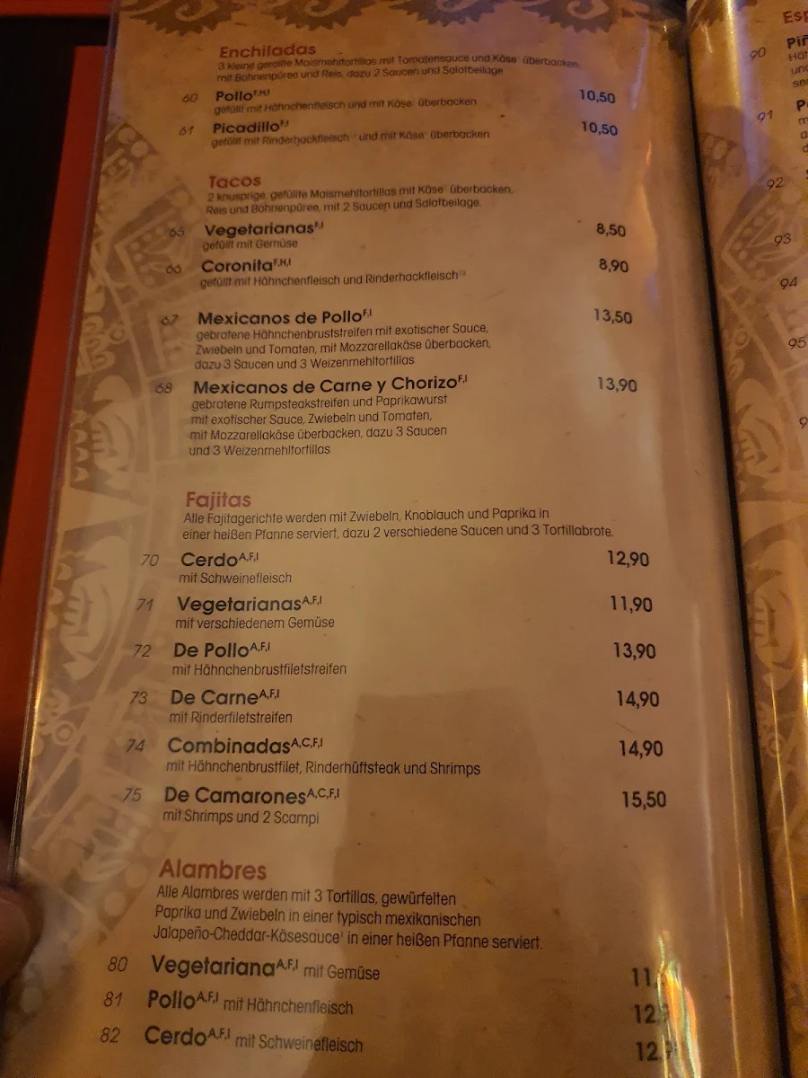Speisekarte, Coronita