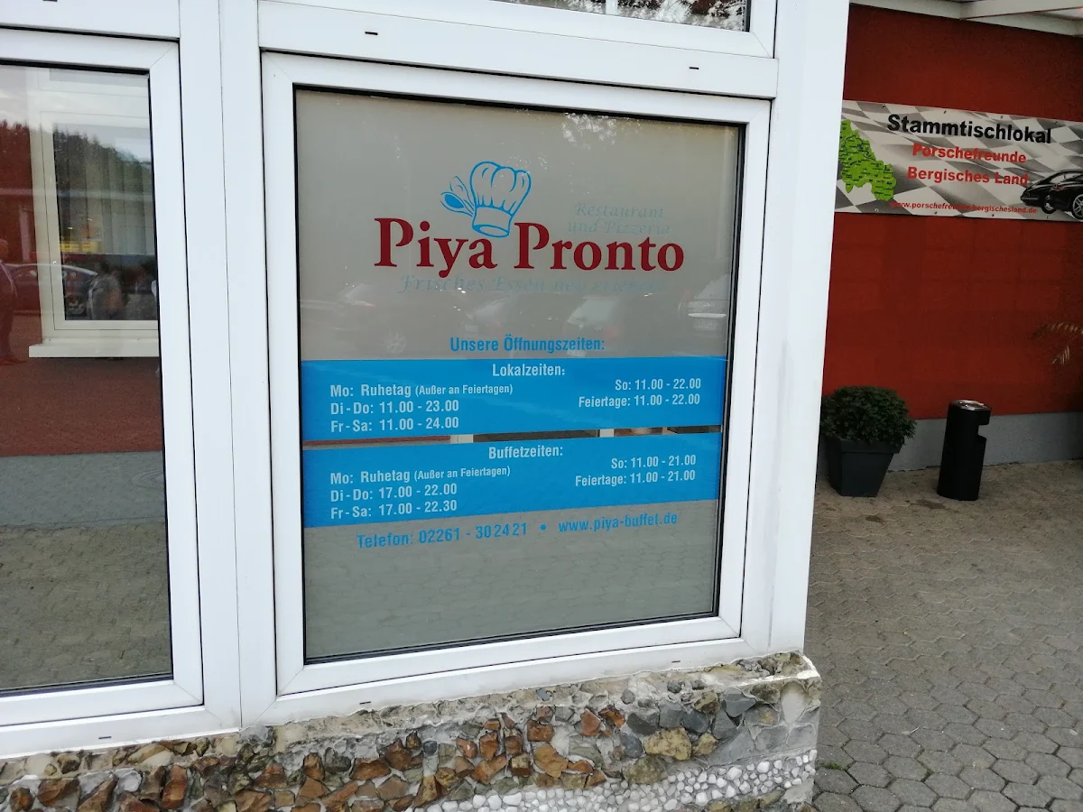 Speisekarte, Piya Pronto Restaurant Pizza Lieferservice