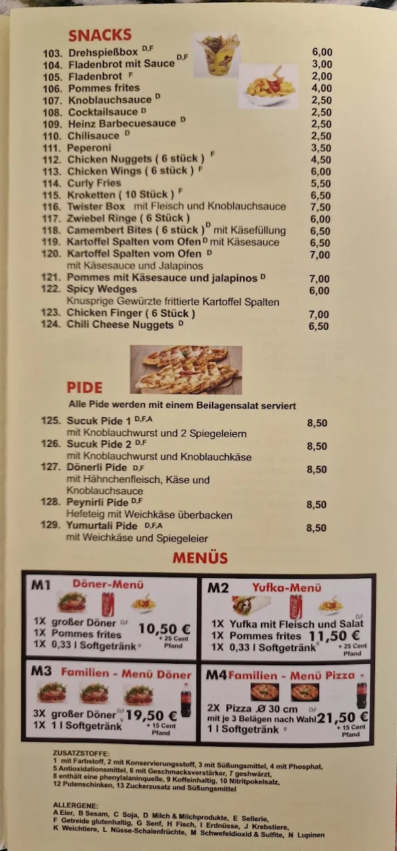 Speisekarte, Goofy's Kebab
