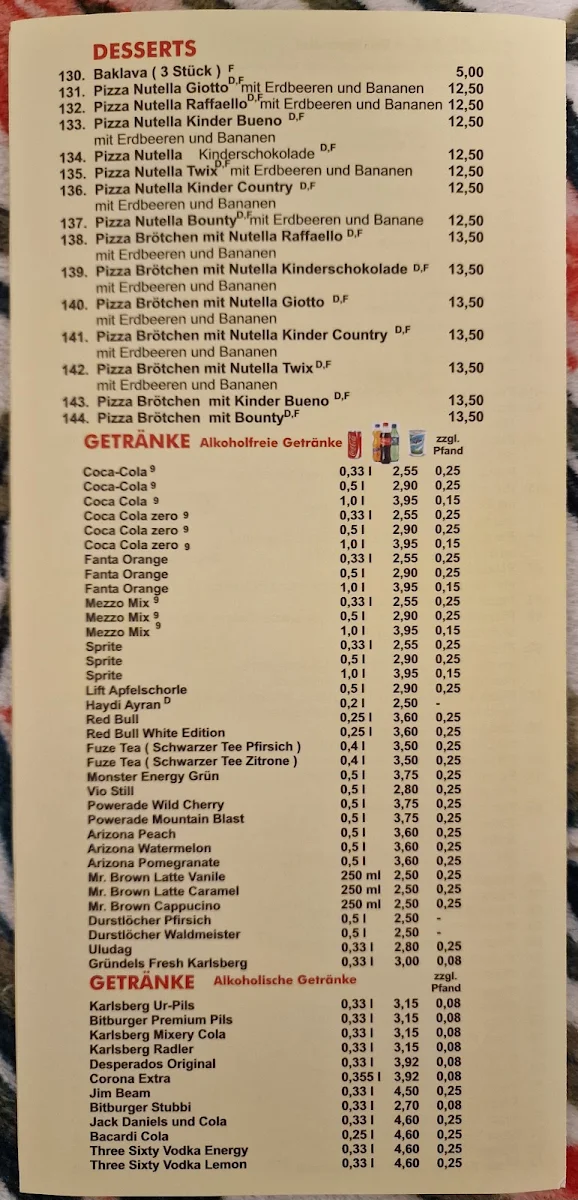 Speisekarte, Goofy's Kebab