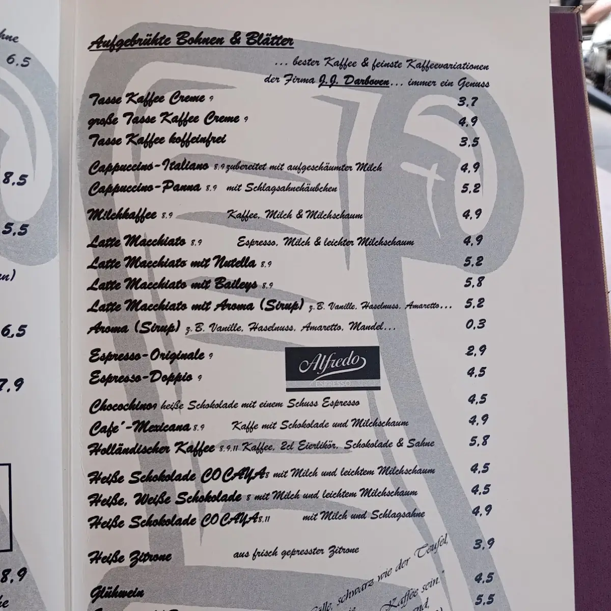 Speisekarte, SPREE.Erlebnisrestaurant