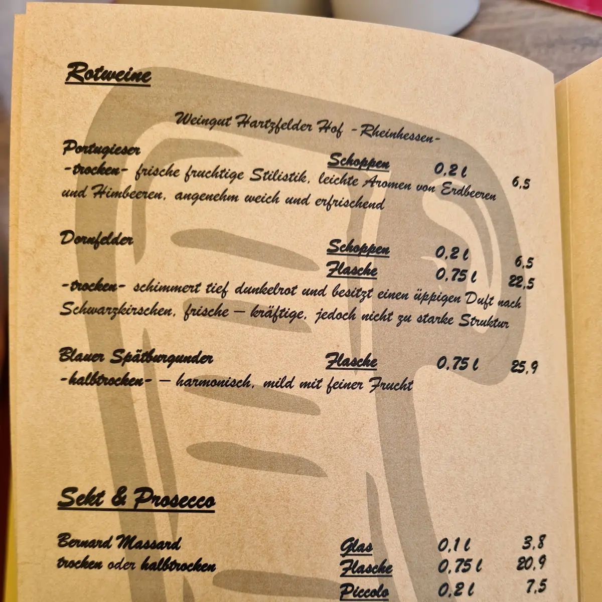 Speisekarte, SPREE.Erlebnisrestaurant