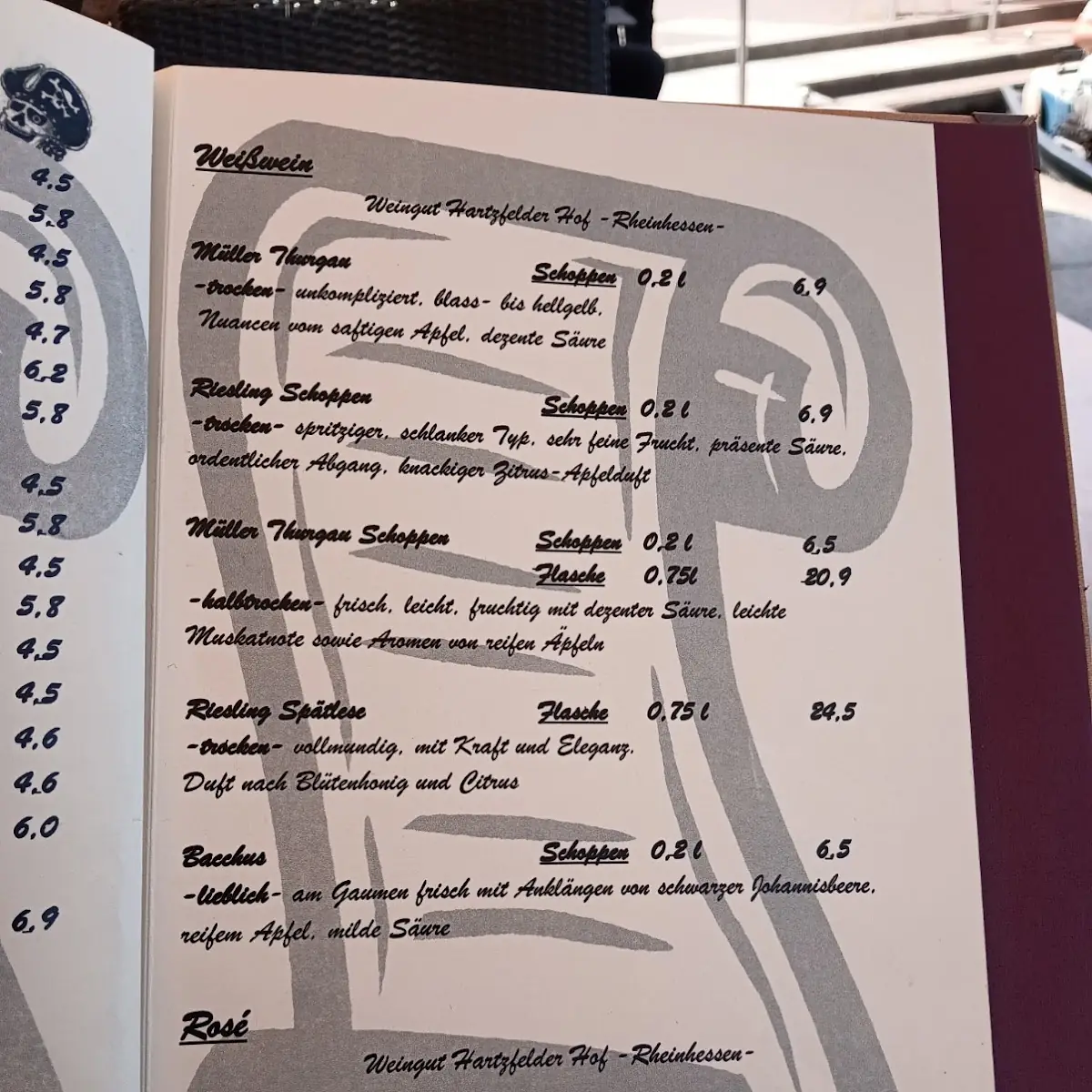 Speisekarte, SPREE.Erlebnisrestaurant