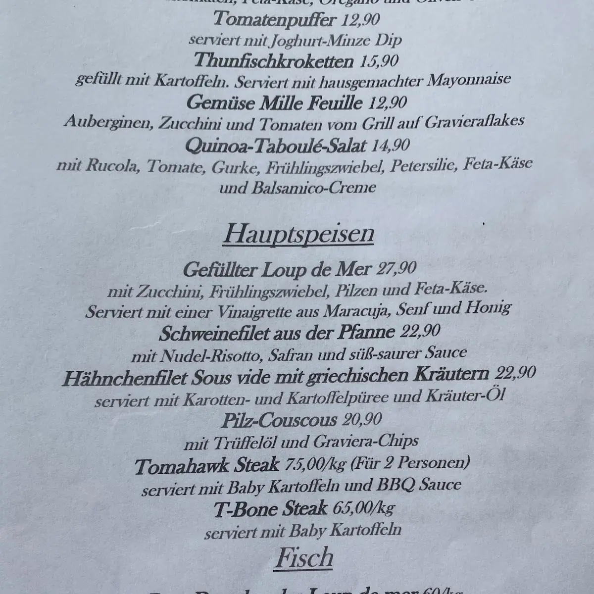 Speisekarte photo 1