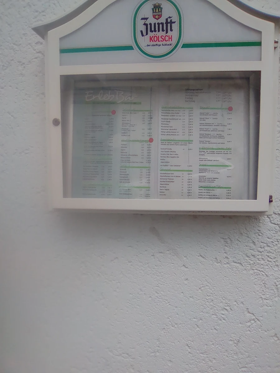 Speisekarte, ErlebBar