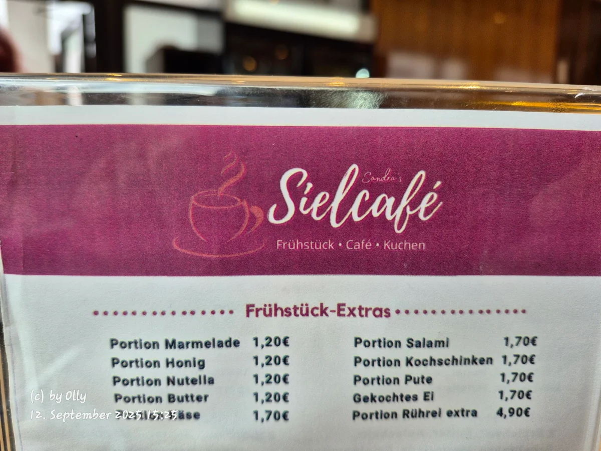 Speisekarte, Sandra's Sielcafé