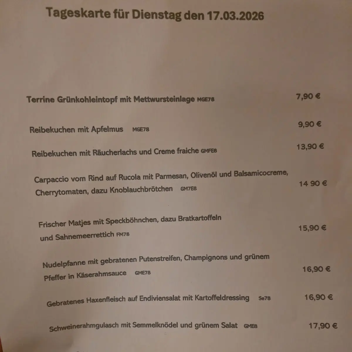 Speisekarte photo 3