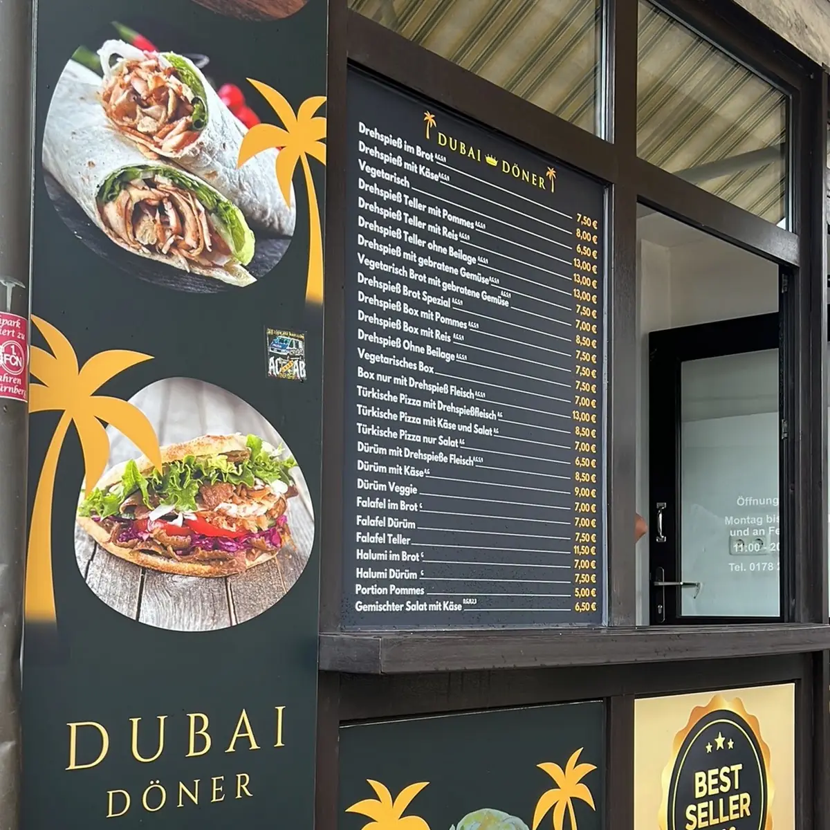 Speisekarte, Dubai Döner