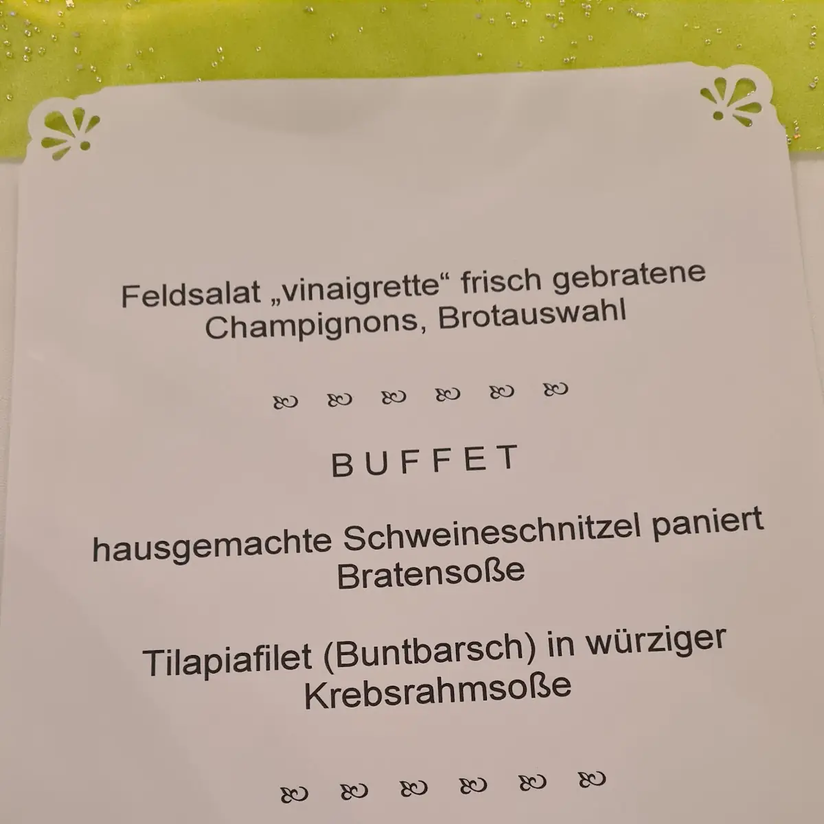 Speisekarte, Landgasthof Goldenes Lamm