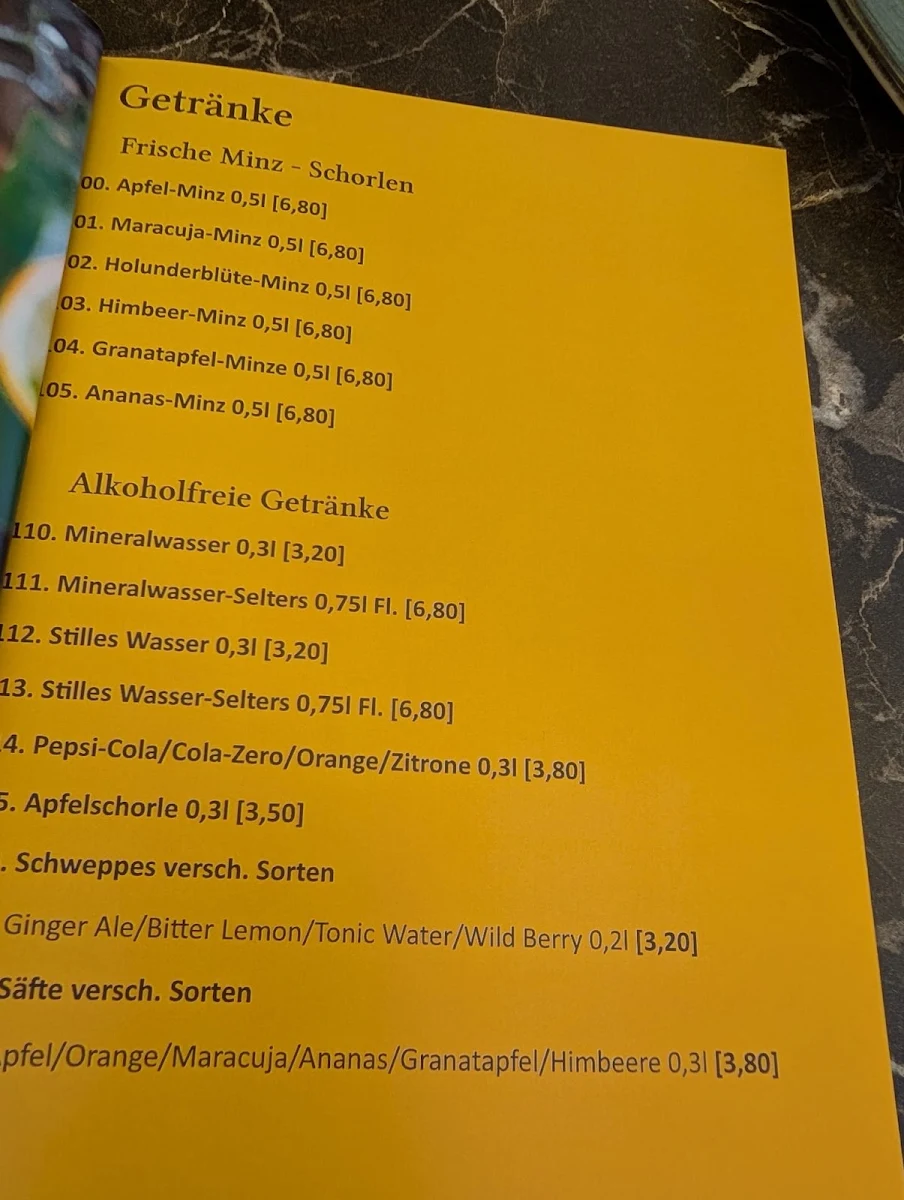 Speisekarte, Taverne Mythos in Langenfeld