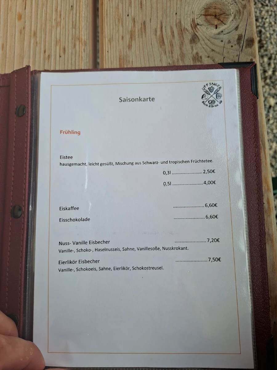 Speisekarte, Uffinger Back&Brau eG - Café & Stubn