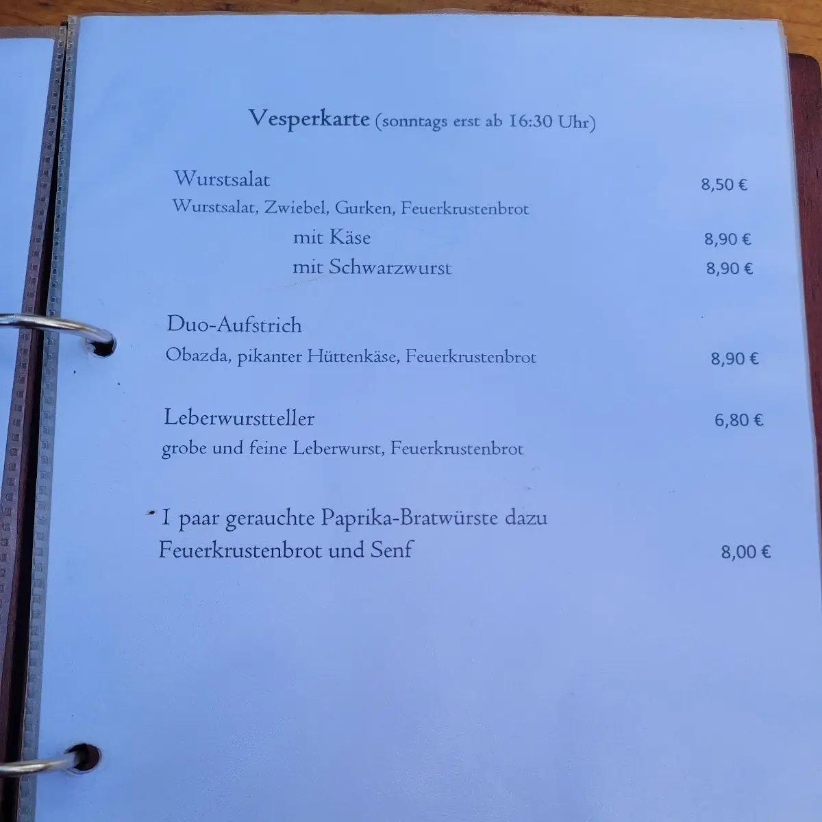 Speisekarte photo 2