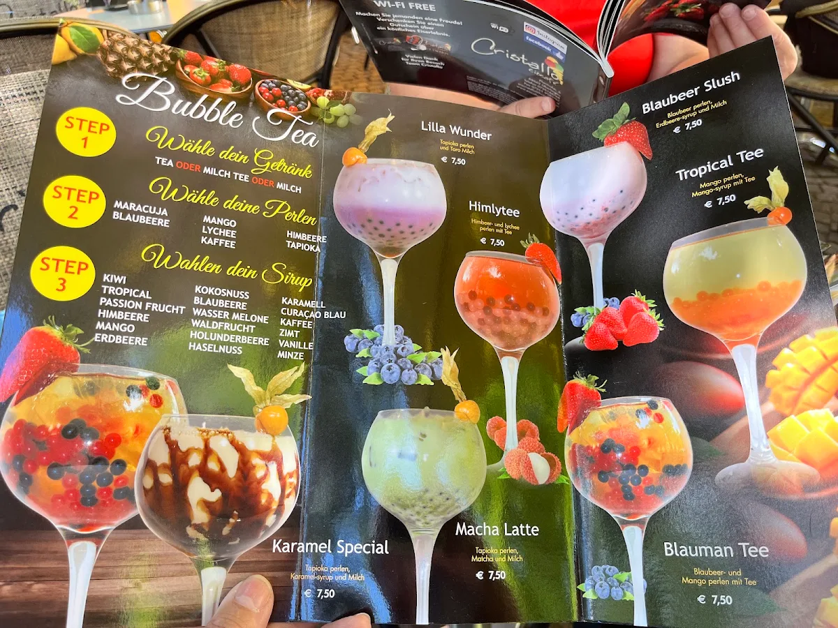 Speisekarte, Eiscafé Cristallo