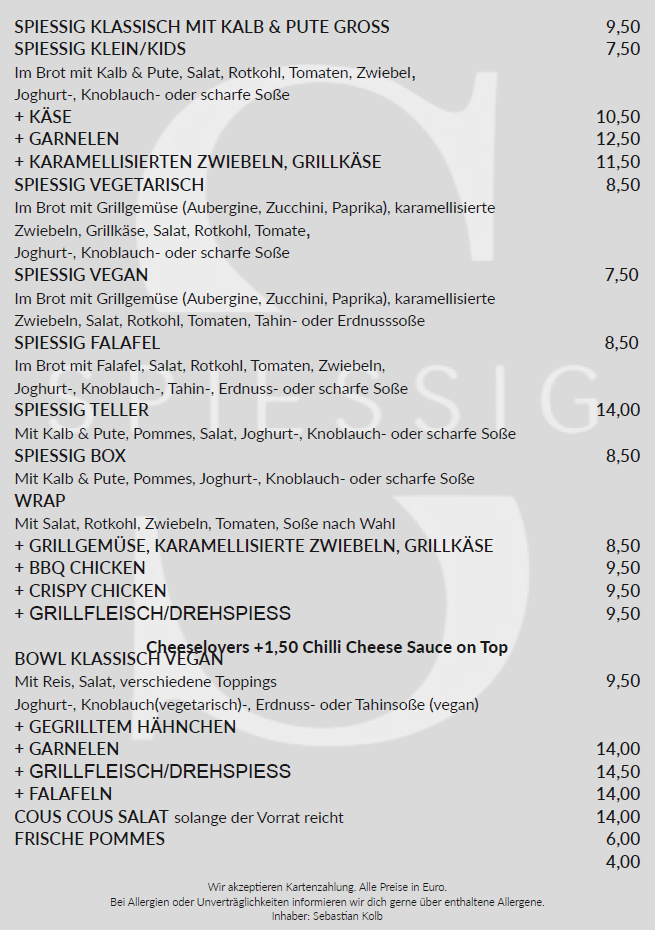Speisekarte photo 1