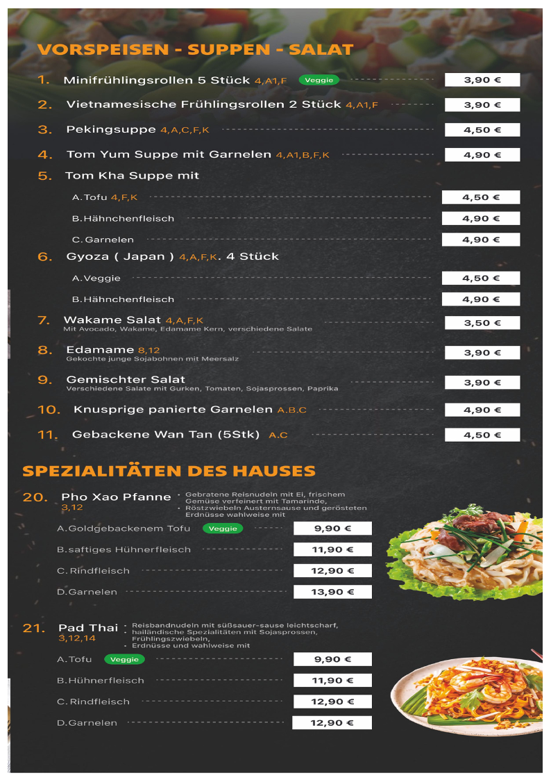 Speisekarte, Lemongrass Asia Food - Sushibar