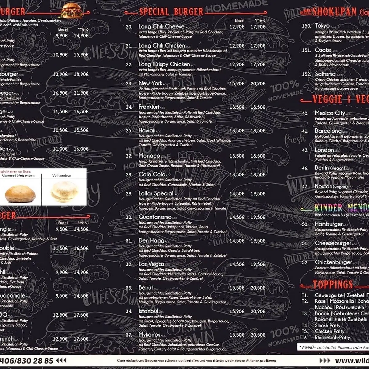 Speisekarte, Wild Beef Lollar