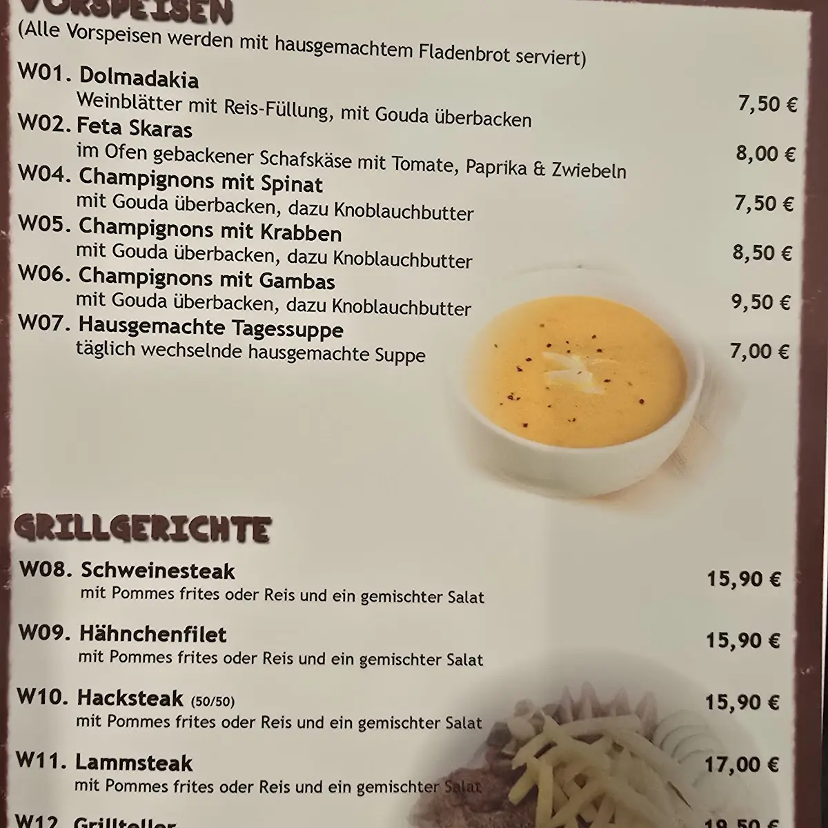 Speisekarte, AHOI am Dülmener See - Cafe, Bistro & Restaurant