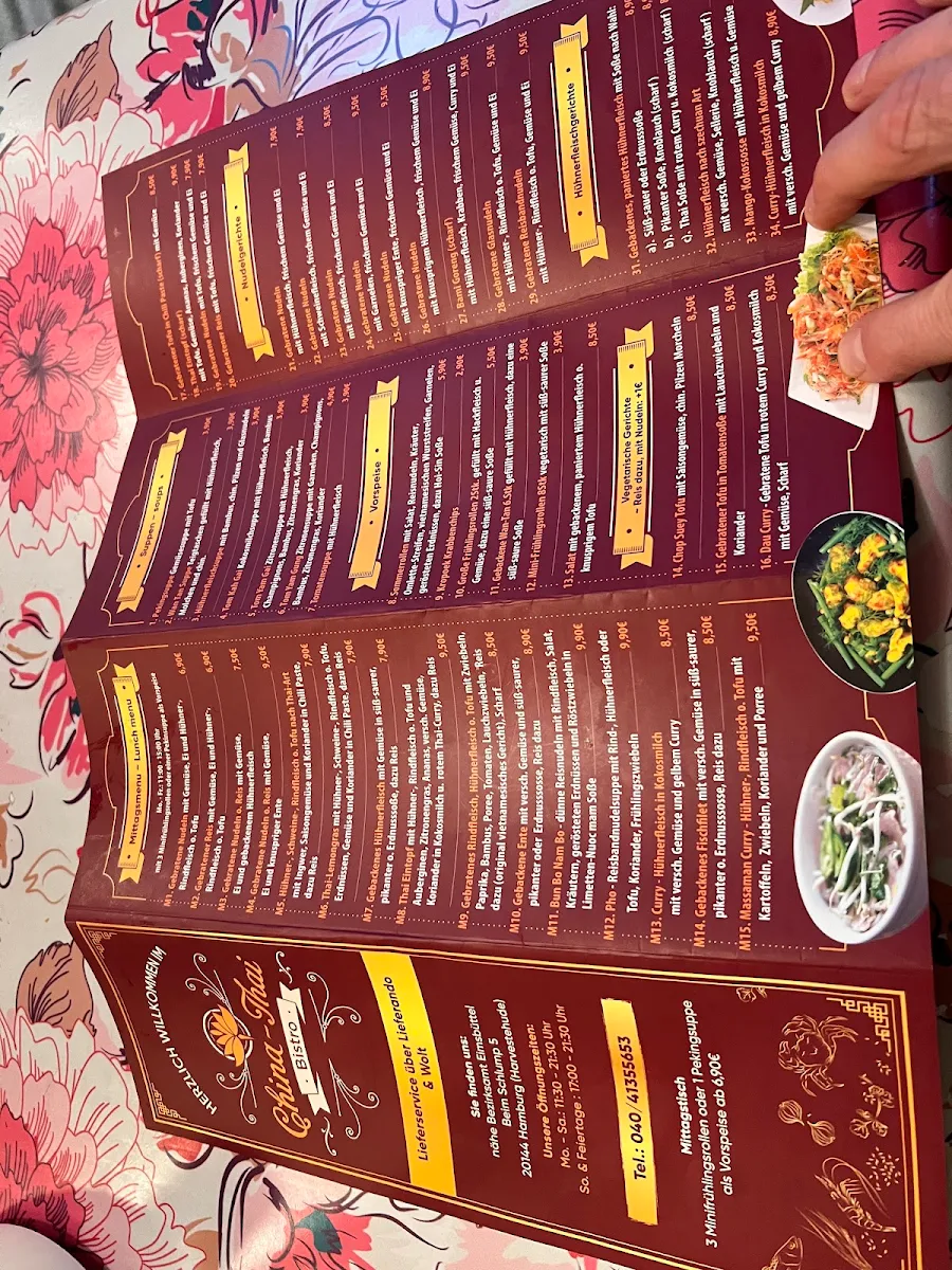 Speisekarte, China-Thai Bistro