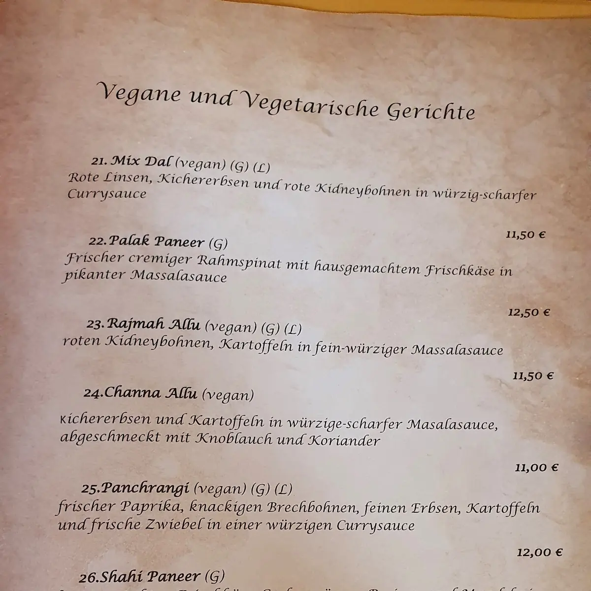 Speisekarte photo 1