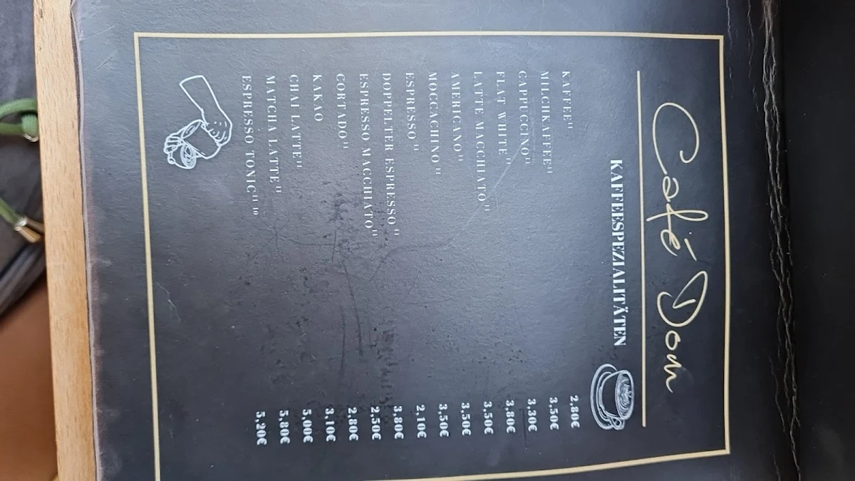 Speisekarte, Café Dom
